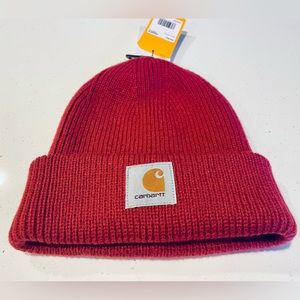 Women’s Carhartt Cuffed Ribbed/Knit Beanie/Hat Viva Magenta 105560 AH5570-W